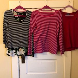 3 shirts— Talbots, Bobeau and Ralph Lauren